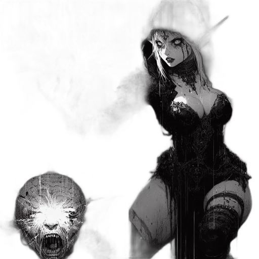 mask, creature, staff, fantasy art transparent PNG cut-out