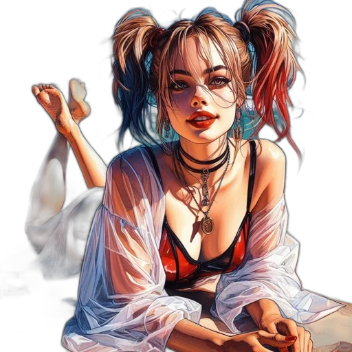 dress, face, comic book art, fantasy art transparent PNG cut-out