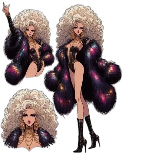 hair, concept art, comic book art, fantasy art transparent PNG cut-out