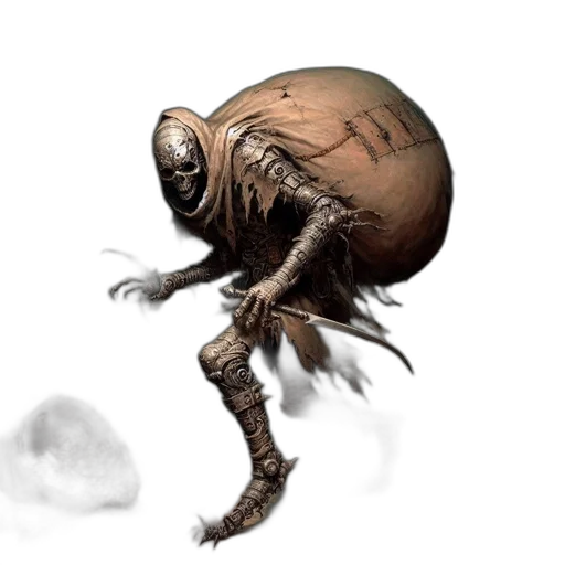 creature, mask, staff, hair transparent PNG cut-out