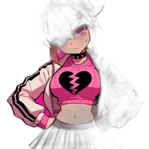 jacket, hair, dress, weapon transparent PNG cut-out