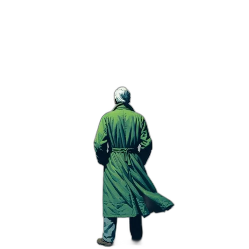 jacket, umbrella, staff, robot transparent PNG cut-out