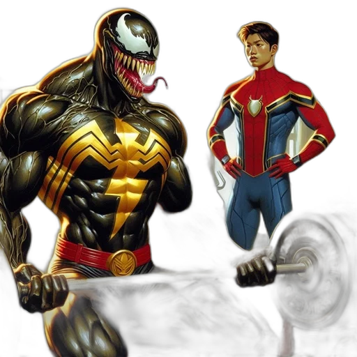 comic book art, concept art, 3d render, two transparent PNG cut-out