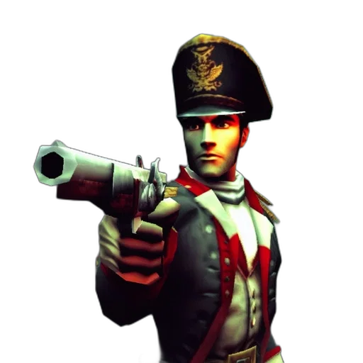 weapon, staff, hat, jacket transparent PNG cut-out