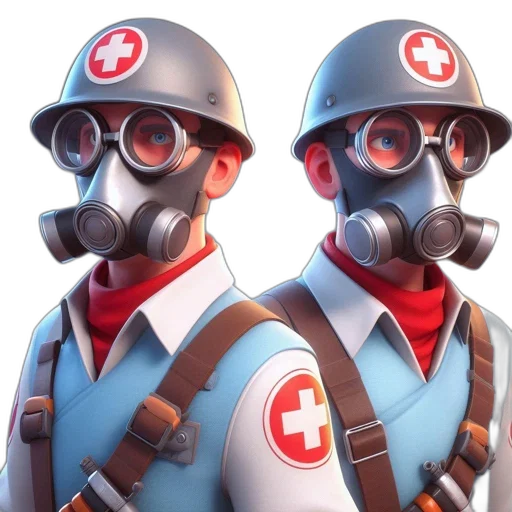 mask, concept art, 3d render, two transparent PNG cut-out