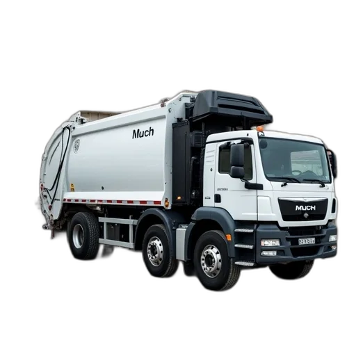 photorealistic, white, garbage, truck transparent PNG cut-out
