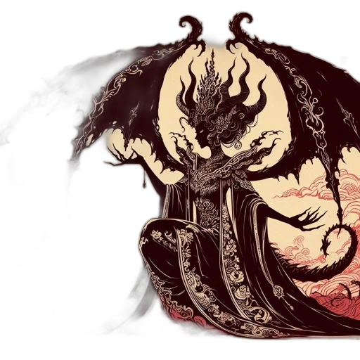 dragon, mask, crown, sword transparent PNG cut-out
