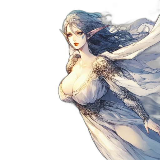 dress, fantasy art, concept art, watercolor transparent PNG cut-out