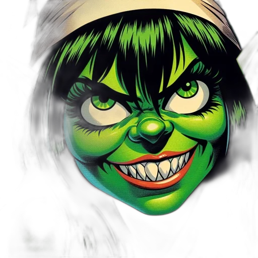 mask, face, creature, comic book art transparent PNG cut-out