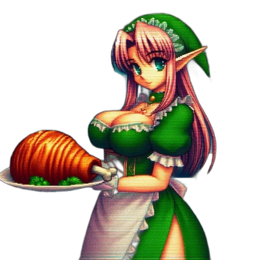 dress, staff, food, weapon transparent PNG cut-out