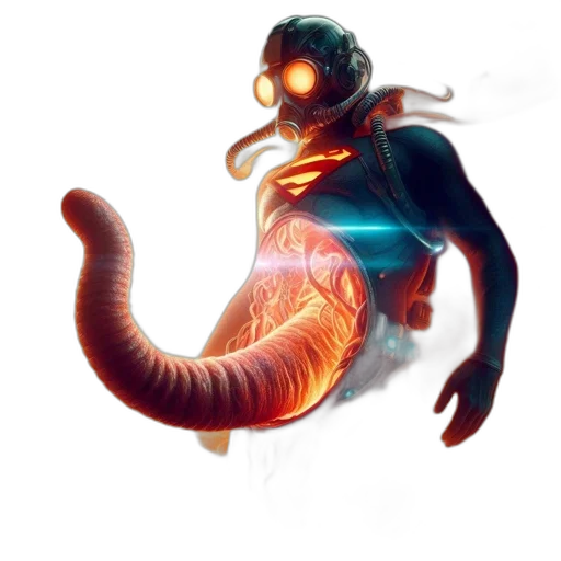creature, animal, dragon, staff transparent PNG cut-out