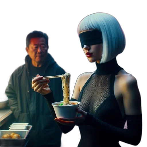 food, robot, mask, cyberpunk transparent PNG cut-out