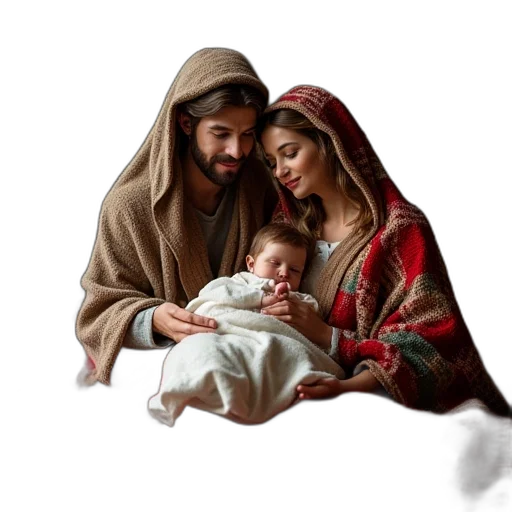 photorealistic, oil painting, christmas, quilted transparent PNG cut-out