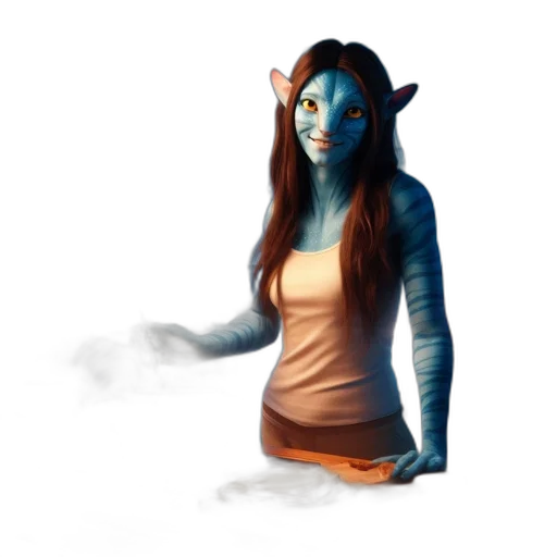 staff, creature, mask, fantasy art transparent PNG cut-out