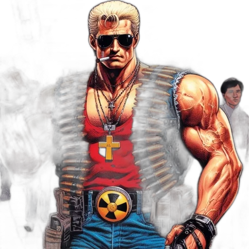 comic book art, concept art, cyberpunk, muscular transparent PNG cut-out