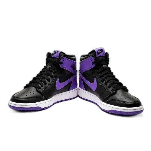 shoes, 3d render, pair, black transparent PNG cut-out