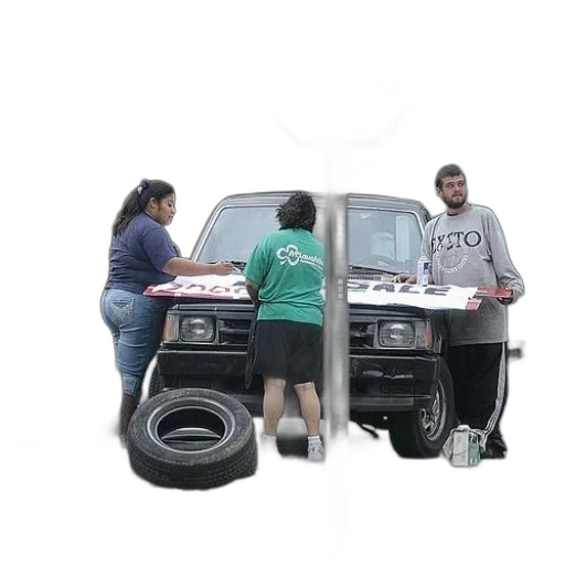 car, robot, jacket, weapon transparent PNG cut-out