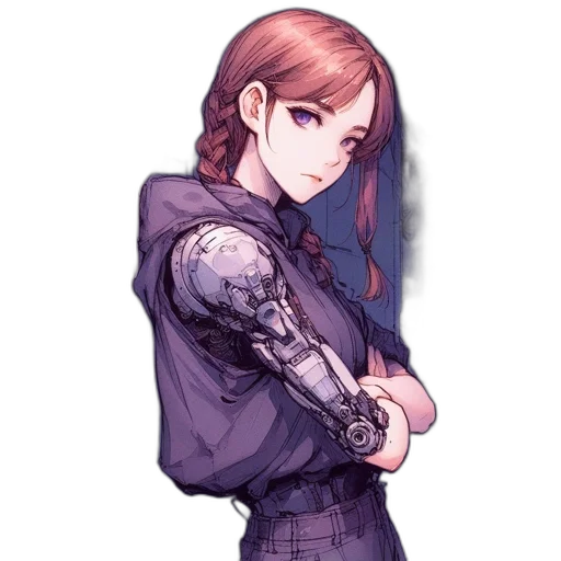 robot, dress, staff, weapon transparent PNG cut-out