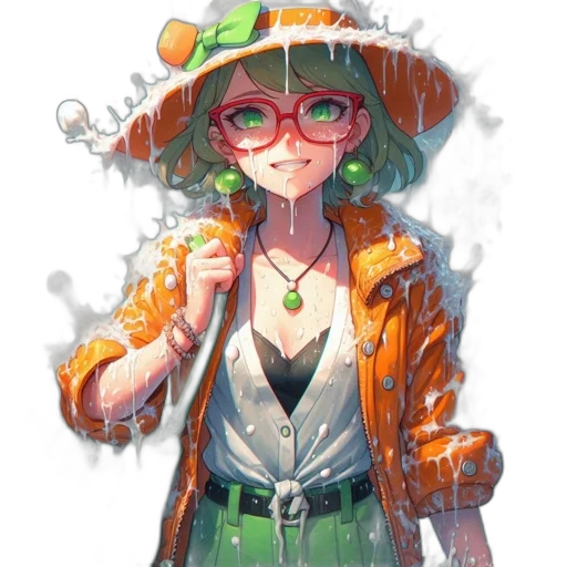 umbrella, staff, hat, dress transparent PNG cut-out