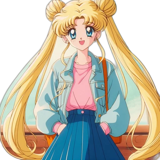 jacket, dress, staff, hair transparent PNG cut-out