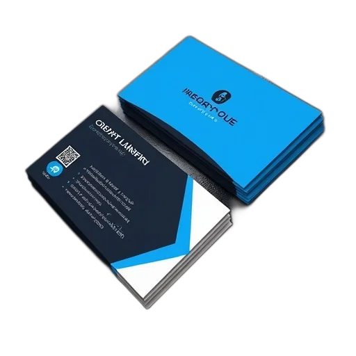 3d render, blue, business, card transparent PNG cut-out