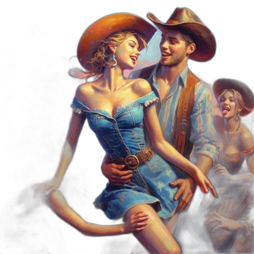 dress, hat, oil painting, concept art transparent PNG cut-out