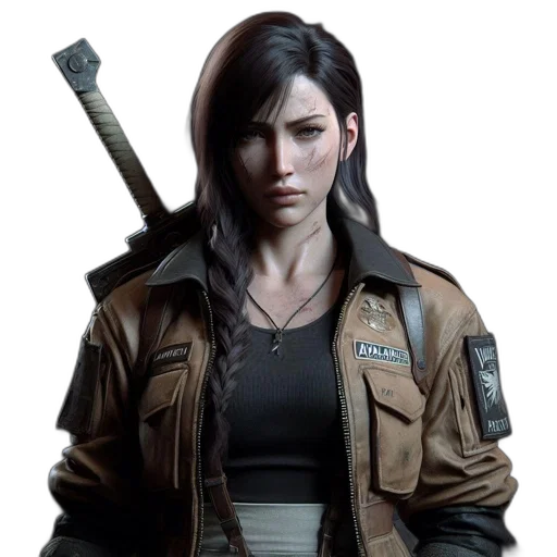jacket, staff, weapon, concept art transparent PNG cut-out