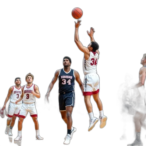 concept art, 3d render, basketball, player transparent PNG cut-out