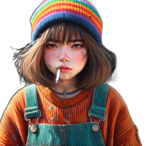 face, jacket, hat, mask transparent PNG cut-out