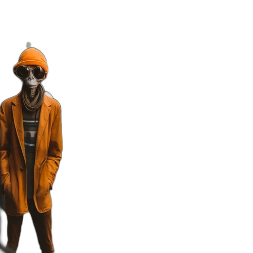 jacket, dress, mask, creature transparent PNG cut-out