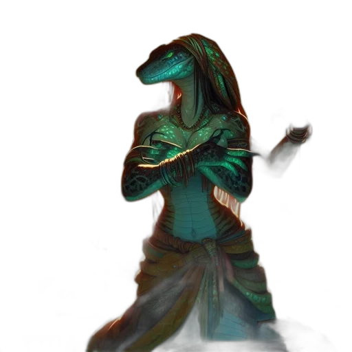 dragon, creature, staff, animal transparent PNG cut-out