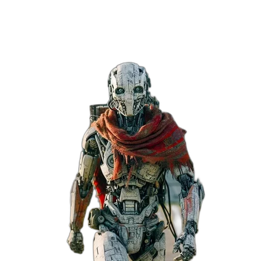 robot, mask, weapon, jacket transparent PNG cut-out