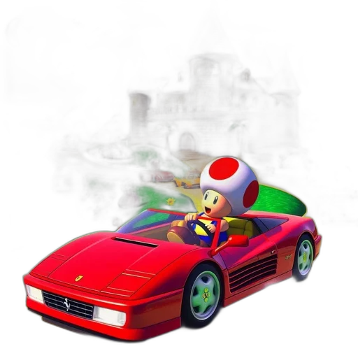 car, concept art, 3d render, pixel art transparent PNG cut-out