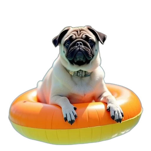 animal, pug, dog, sitting transparent PNG cut-out
