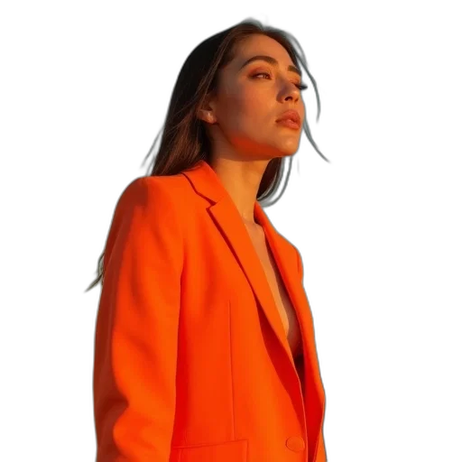 jacket, dress, staff, neon lights transparent PNG cut-out