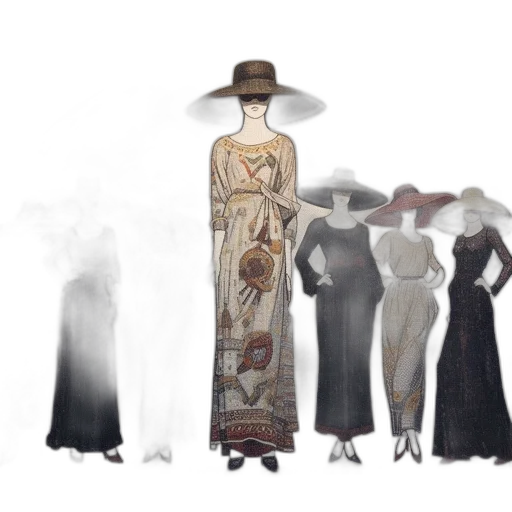 dress, concept art, fog, earth tones transparent PNG cut-out
