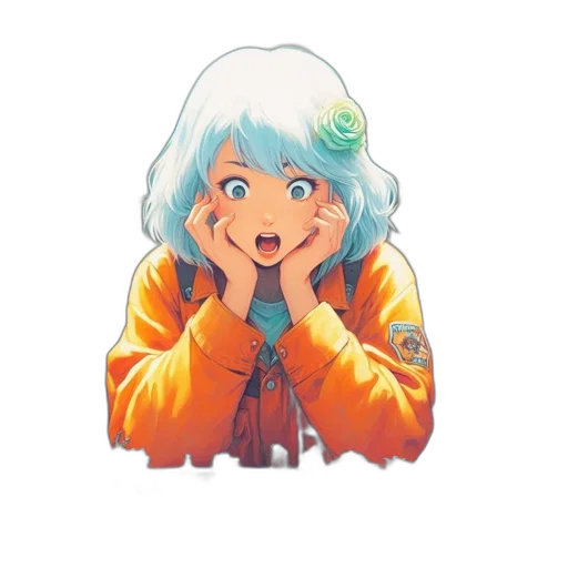 face, jacket, creature, flower transparent PNG cut-out