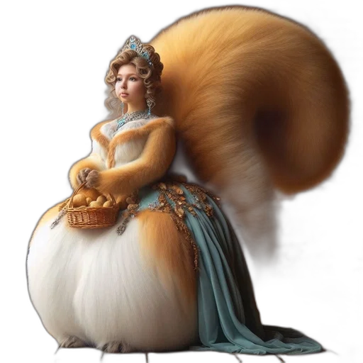 hair, dress, crown, staff transparent PNG cut-out