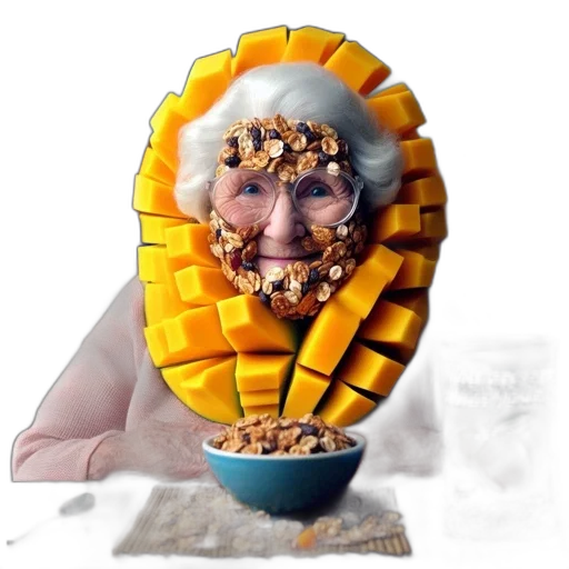 food, crown, face, creature transparent PNG cut-out