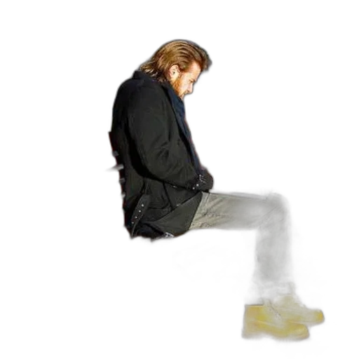 hair, jacket, staff, shoes transparent PNG cut-out
