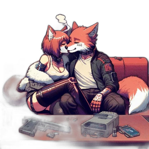 jacket, furniture, cyberpunk, pixel art transparent PNG cut-out