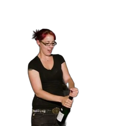 staff, bottle, 3d render, woman transparent PNG cut-out