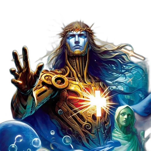 concept art, comic book art, fantasy art, underwater transparent PNG cut-out