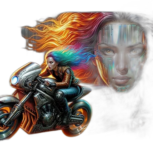 cyberpunk, concept art, fantasy art, comic book art transparent PNG cut-out