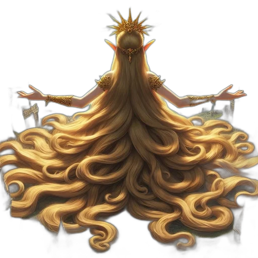 hair, crown, dress, creature transparent PNG cut-out