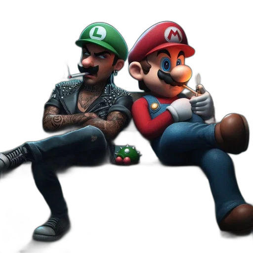 concept art, 3d render, pixel art, two transparent PNG cut-out