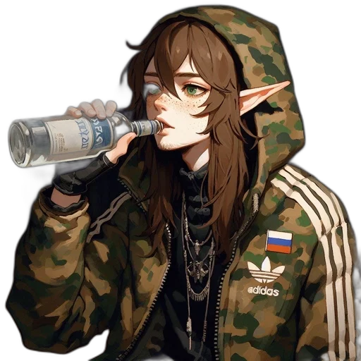 jacket, bottle, weapon, animal transparent PNG cut-out