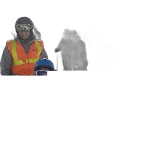 jacket, mask, creature, staff transparent PNG cut-out