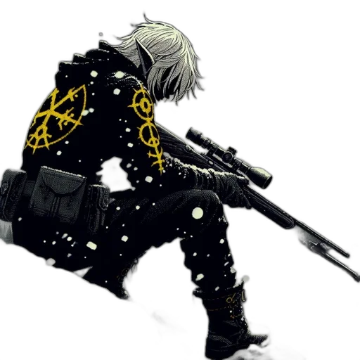 weapon, sword, jacket, staff transparent PNG cut-out
