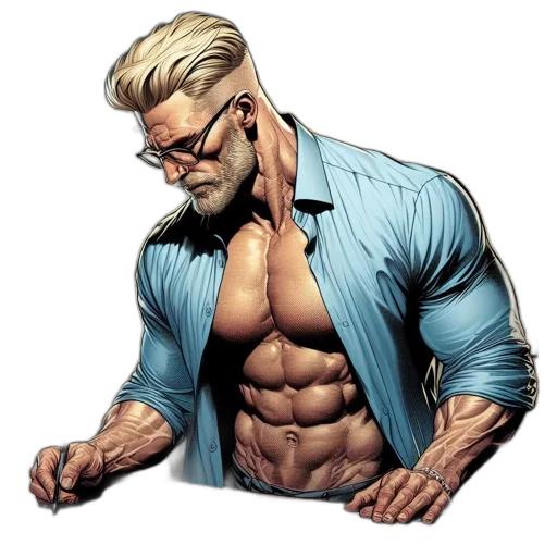 comic book art, concept art, cyberpunk, cartoon transparent PNG cut-out
